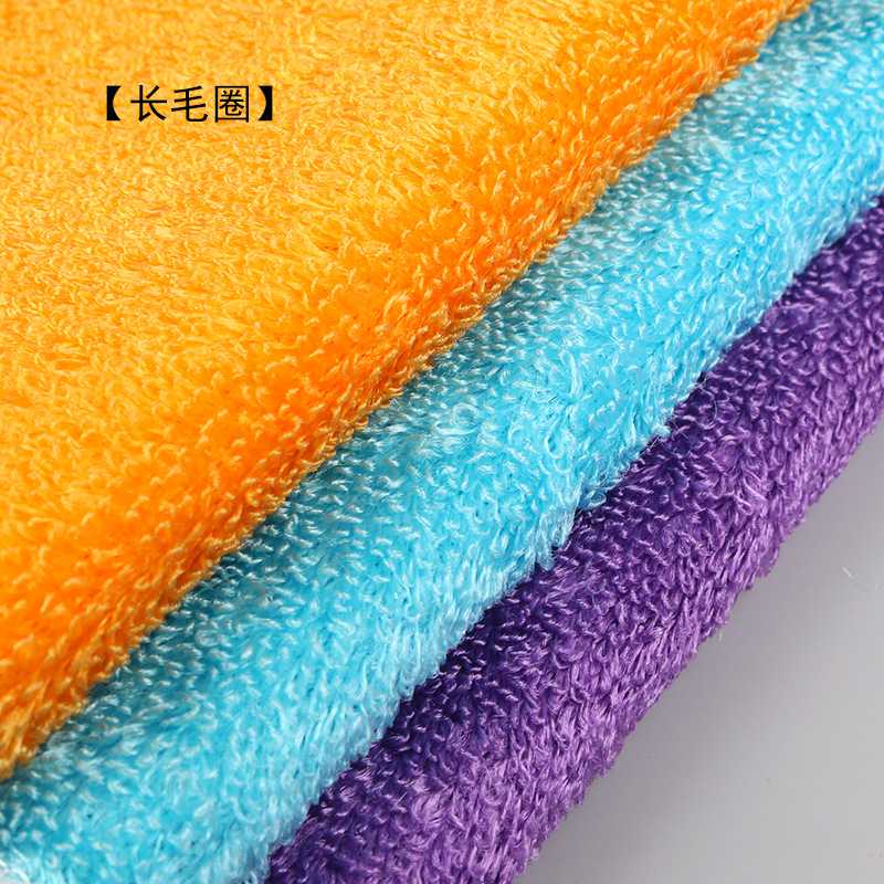 新款直销1823一代彩色竹纤维洗碗布长毛双层加厚吸水去油厨房清洁