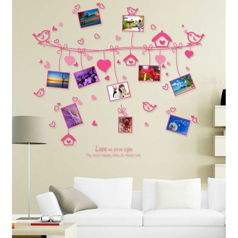 新款直销 爱心绳照片墙 浪漫卧室房间装饰可移除电视背景墙贴 AM9,家居饰品,文化墙贴,淘宝优惠券,粉丝福利购,淘宝优惠卷