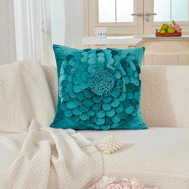 新款直销网红轻奢ins风花朵抱枕套沙发靠垫套办公室靠枕立体植物