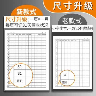 新款直销思进每日营业账本记账本现金明细账本开支记账本支出记账