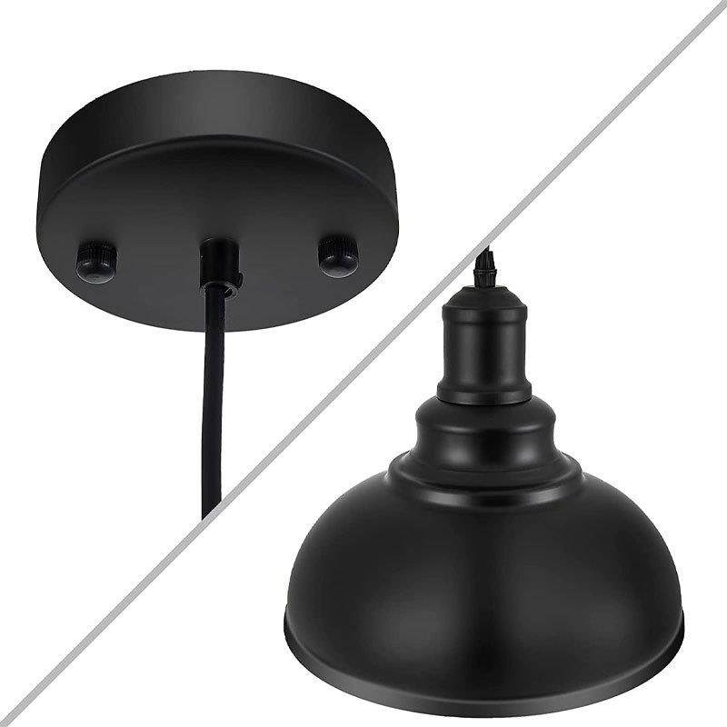 新款直销loft创意单头铁艺锅盖简约餐厅灯具美式复古北欧工业风餐