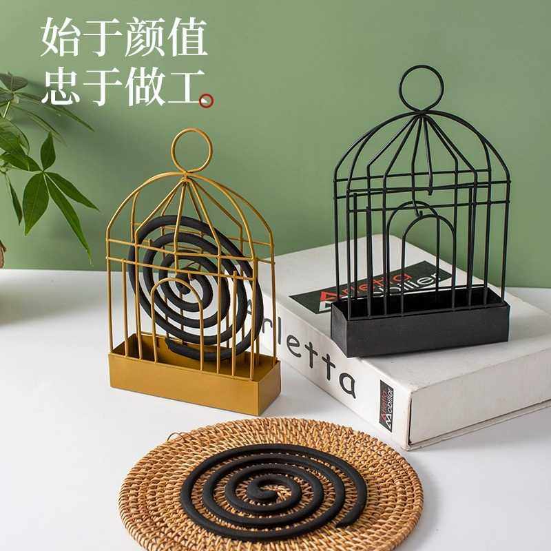 新款直销鸟笼蚊香架子蚊香盒防烫防火香薰炉创意家用室内带盖接灰,收纳整理,蚊香收纳盘/盒/架,淘宝优惠券,粉丝福利购,淘宝优惠卷