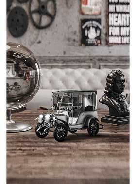 新款直销一手复古彩色铁皮老爷车创意欧式汽车模型装饰品摆件金属