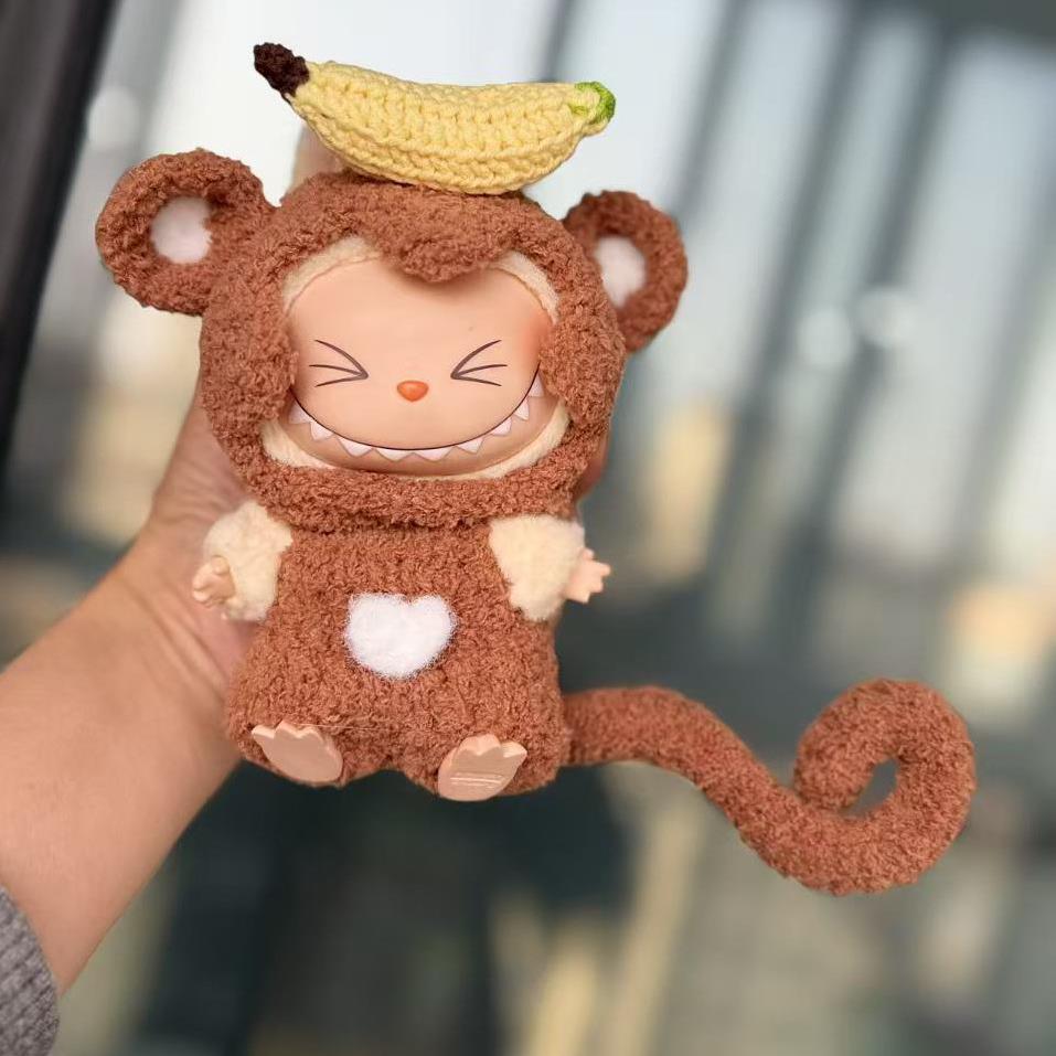 仅衣服】一二代盲盒拉布布衣服纯手作贪吃猴套装挂件LABUBU着替新