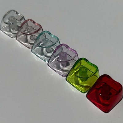 PC材质全透十字菊花爱心1U机械键