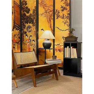 中式古典美女清代陈宇仕女图壁纸DIY屏风背胶墙贴纸中式古风墙布