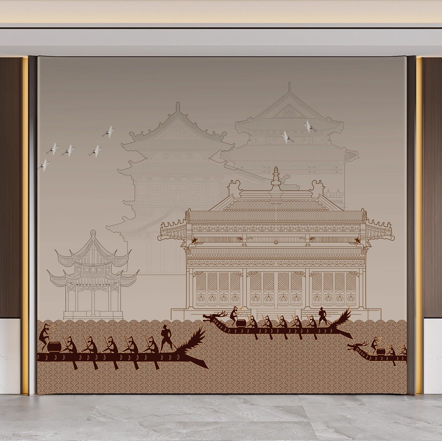 东方美学新中式墙布传统文化墙纸背景墙酒店餐厅包间装修硬包壁布,家装主材,定制壁画,淘宝优惠券,粉丝福利购,淘宝优惠卷