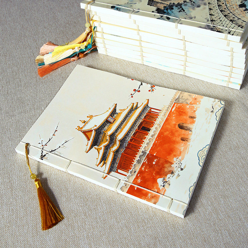 支持定制空白练字本手抄本抄写本手工线装筒子页50页尺寸25*18cm