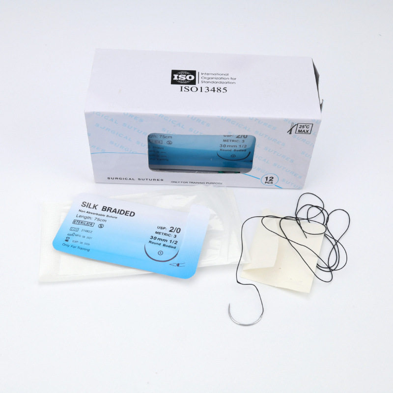 训练专用针线 带针缝合线 腹腔镜模拟训练编织丝线