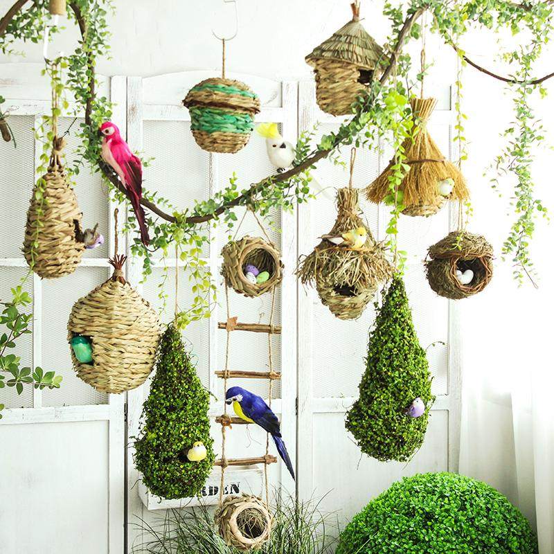 手工鸟窝挂饰仿真鸟巢绿植装饰幼儿园环创阳台庭院悬挂空中吊饰,鲜花速递/花卉仿真/绿植园艺,洒水/浇水壶,淘宝优惠券,粉丝福利购,淘宝优惠卷