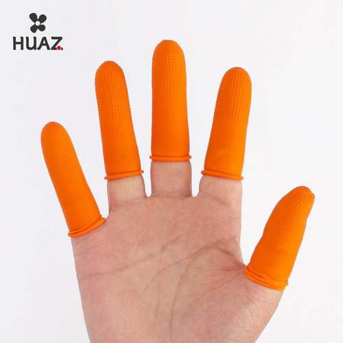 乳胶手指套 橙色防滑橡胶加厚指套拇指刀摘鲜花耐磨手指护套大号