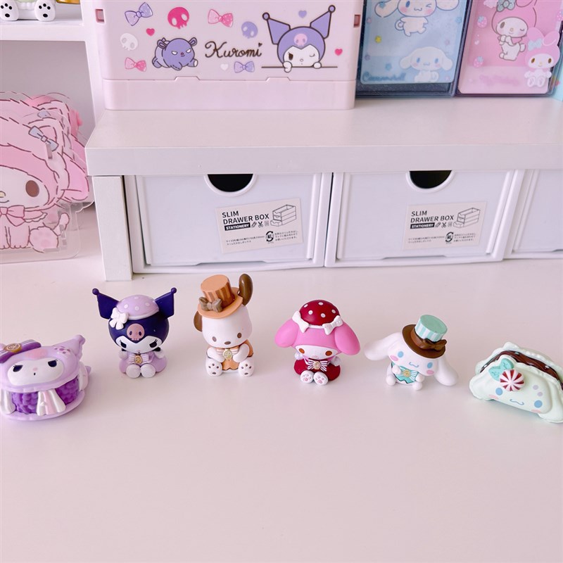 美乐蒂模型盲盒美乐蒂玉桂狗布丁库洛米公仔摆件装饰生日女生礼物