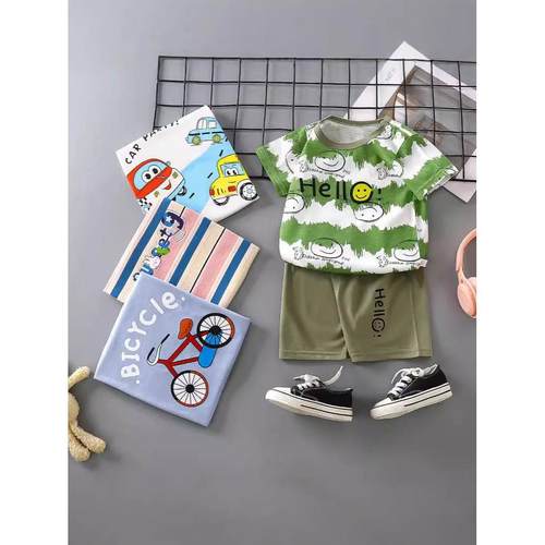 儿童短袖套装夏季纯棉男童T恤宝宝夏季童装女童婴儿衣服童装