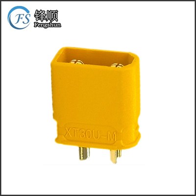 XT30U-M无人机锂电池镀金香蕉插头 原装Amass艾迈斯连接器2芯公头