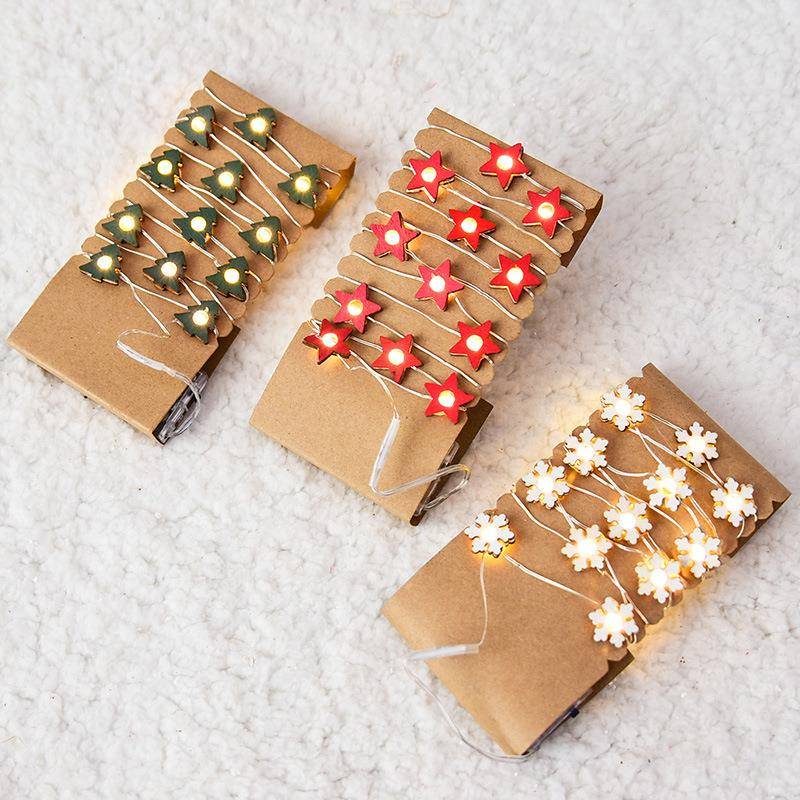 NUCHI跨境圣诞雪花灯铜线灯圣诞树装饰灯led灯串节日房间装饰灯