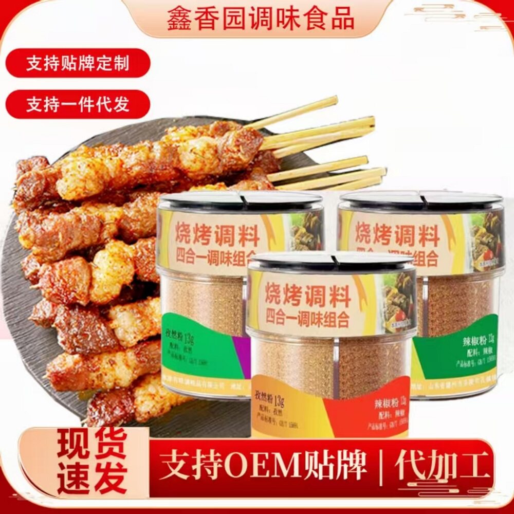 淄博烧烤调味料商用香辣盐椒孜然烧烤料撒料四合一味开店家用调料