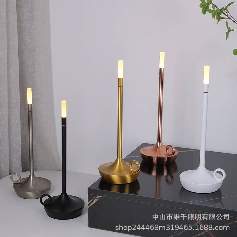 跨境贸易 蜡烛灯触摸充电台灯户外露营酒店酒吧烧烤桌面氛围灯