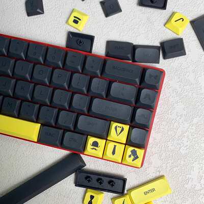 DNDKB键王科技JWA超薄矮轴黑同刻暗刻PBT热升华键帽