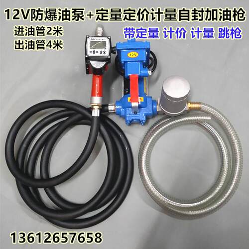 12V 24V 220V防爆汽油泵大流量自吸泵带油枪油管组合柴油汽油通用