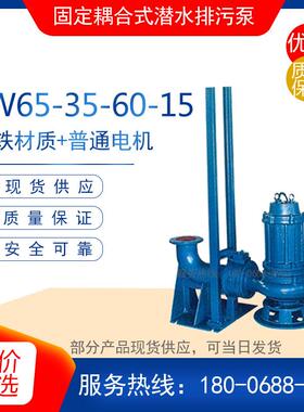 QW65-30-60-15型固定耦合式潜水排污泵 大流量管道污水泵鱼塘抽水