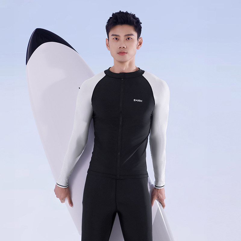 速发水士防晒泳装分体长袖温泉海边服浪冲大码浮潜衣男母衣潜水服