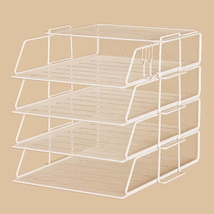 速发文件收纳架文件架桌面办公桌层物架收纳盒分置架金属资料架办