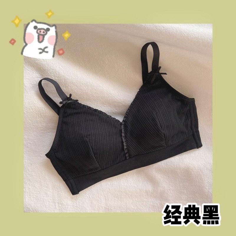 速发超薄款大胸显小学生高运聚文胸罩无钢圈少拢防下垂中动内衣夏