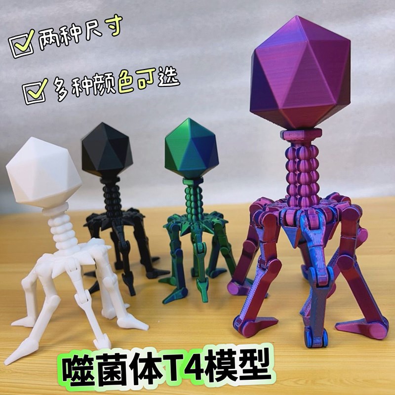 速发噬菌体T4微型可活动模生物病毒科学实验器材师教教具趣味礼物