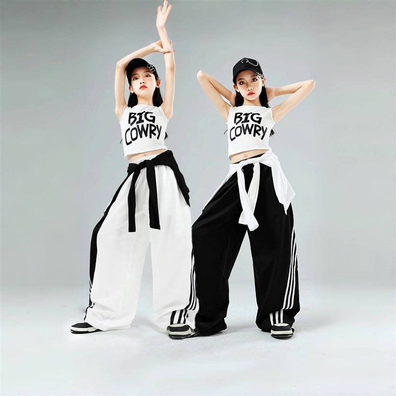 速发少儿服azz爵士舞演出服孩练j服背心少儿hiphop街舞功装炸街潮