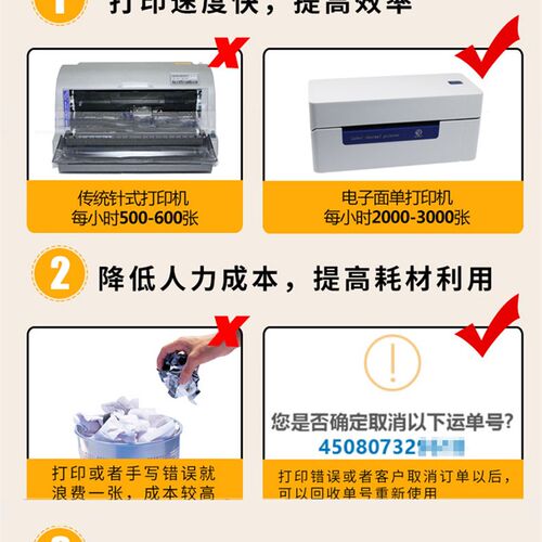 速发68 QR488 快递不干胶条码E邮宝标签菜鸟电子面单 印表机
