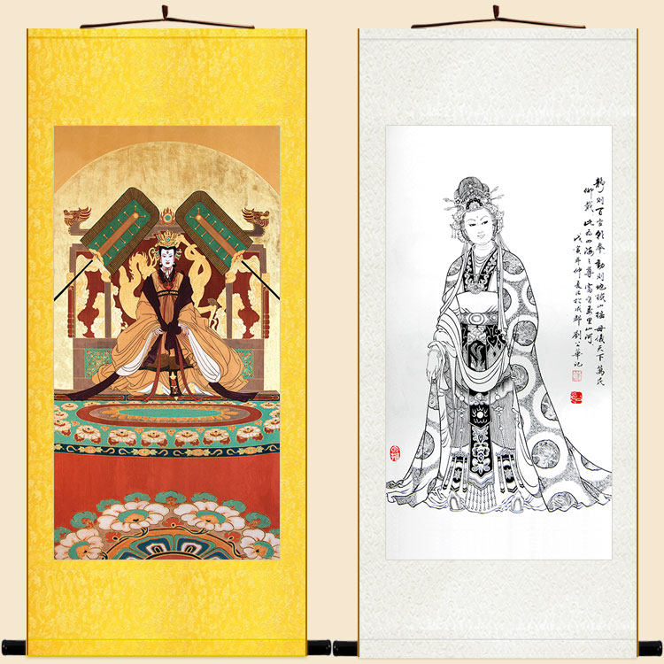 速发武则天房唐书皇人物画卷轴挂画 中式复古朝 装饰画丝绸画