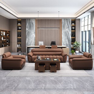 速发z一新款乳胶办公发沙简约商务接待室休息区三人位茶几h体组合