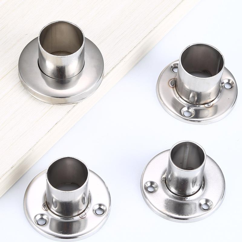 不锈钢加厚高脚法兰座 橱柜衣杆座圆管座毛巾管座 不锈钢法兰座