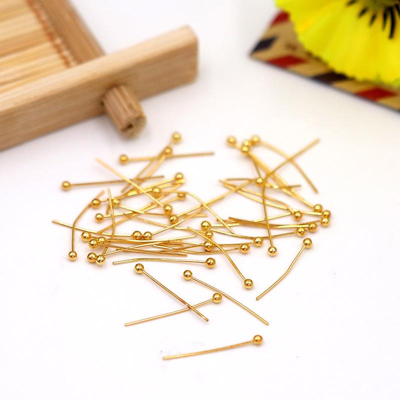 手工串珠圆头针 铜质球针 大头针 发簪金属配件 2000个/包