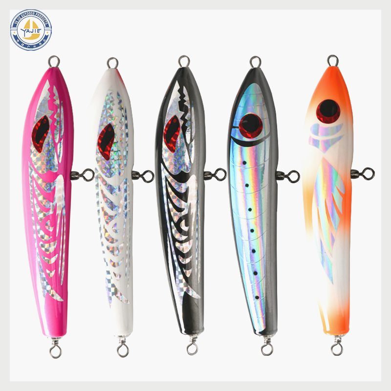 新品木质饵90g23c波爬浮水拖钓GT金枪鱼深海路亚木头鱼饵Woodlure