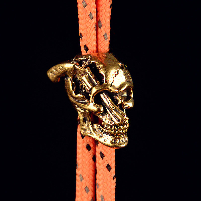 热卖手工EDC刀左轮骷髅串饰挂件黄铜DIY白铜背包尾坠,玩具/童车/益智/积木/模型,EDC玩具,淘宝优惠券,粉丝福利购,淘宝优惠卷