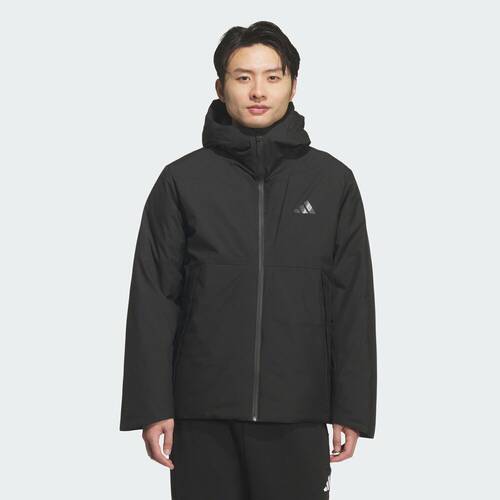 adidas阿迪达斯男子户外运动训练保暖连帽羽绒服外套KQ5505