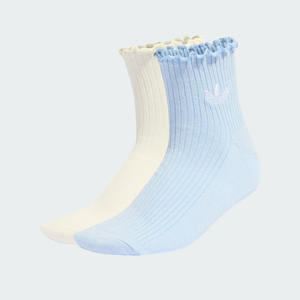 adidas阿迪达斯三叶草男女RUFFLE 1/4 S 2P休闲袜子KD8368