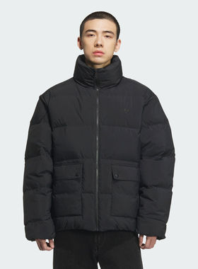 adidas阿迪达斯三叶草男子运动休闲保暖立领羽绒服外套KD1857