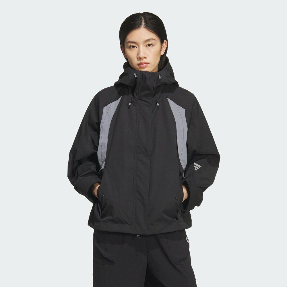 adidas阿迪达斯女子FOS运动休闲机能风梭织连帽夹克外套KS0065
