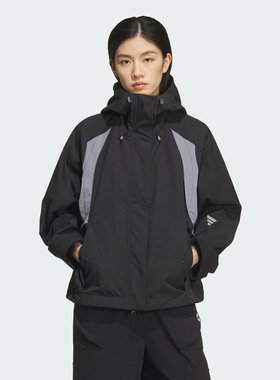 adidas阿迪达斯女子FOS运动休闲机能风梭织连帽夹克外套KS0065