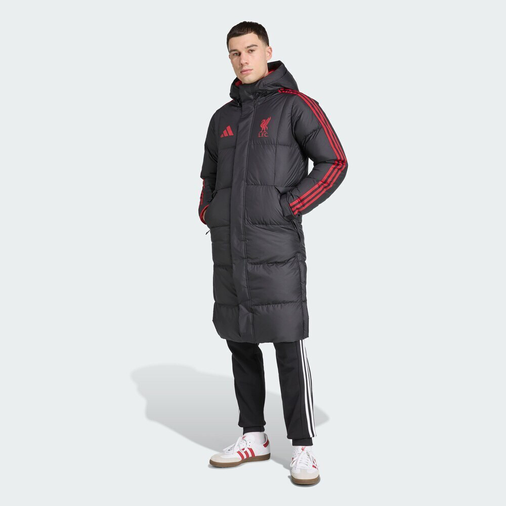 adidas阿迪达斯男子利物浦足球运动休闲保暖长款羽绒服外套JW0966