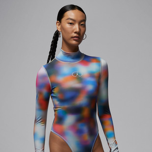 NIKE耐克女子jordan运动休闲紧身印花长袖 043 连体衣HV3335