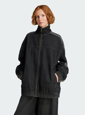 adidas阿迪达斯三叶草女子运动休闲立领牛仔外套JY2897