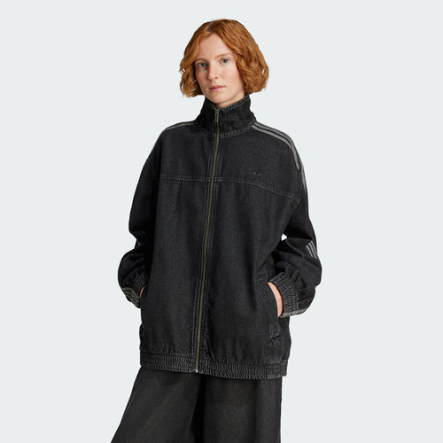 adidas阿迪达斯三叶草女子运动休闲立领牛仔外套JY2897