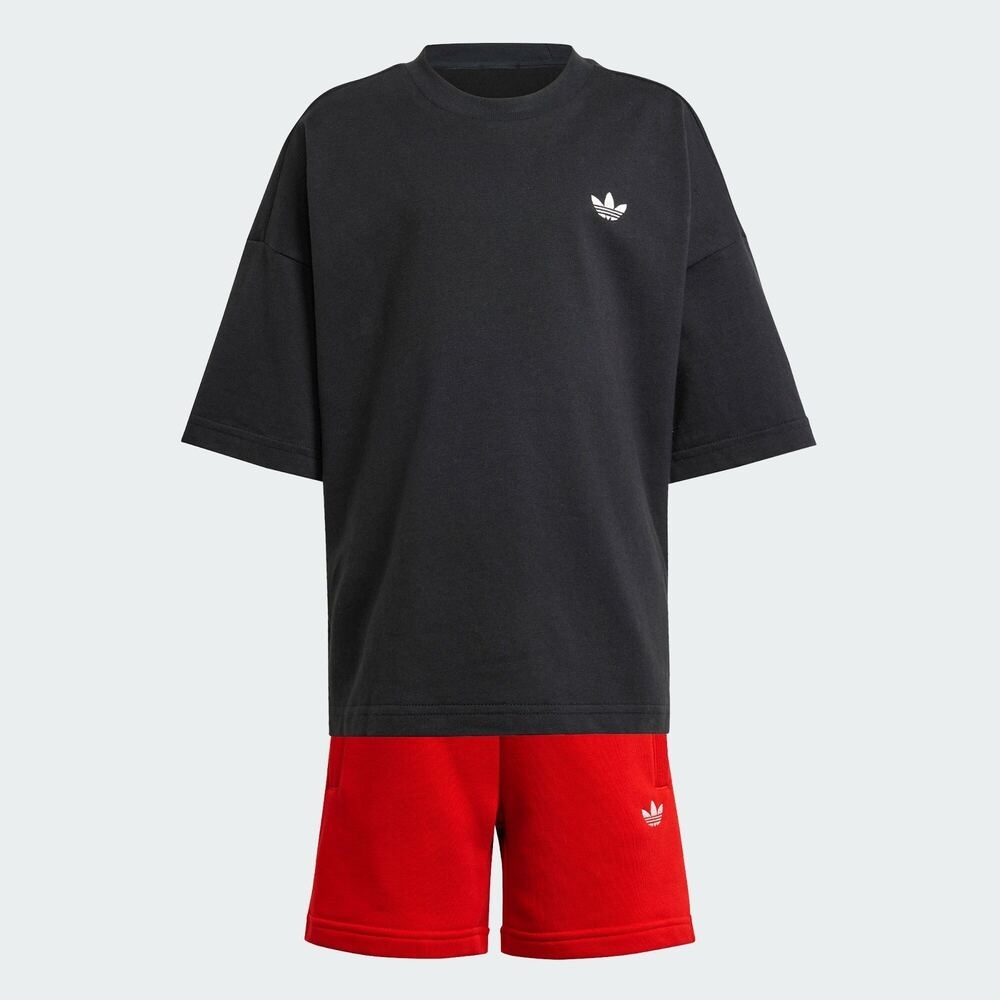 adidas阿迪达斯三叶草小童运动休闲短袖套服JD0639