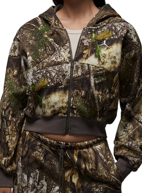 NIKE耐克女子jordan运动休闲短款连帽夹克外套HV0470-133