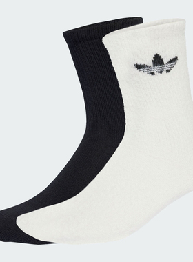 adidas阿迪达斯三叶草男女FLUFFY CR S 2P休闲袜子JX5217