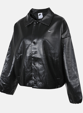 NIKE耐克女子运动休闲刺绣小标翻领夹克外套IO0477-010