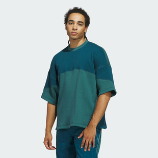 adidas阿迪达斯三叶草男子运动休闲针织圆领短袖 T恤JX6160